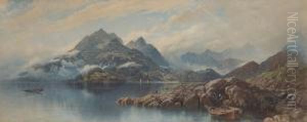 Pecheur Dans Un Fjord Oil Painting by Francis Powell