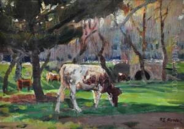 botanic Park Adelaide Oil Painting by Harold Septimus Power