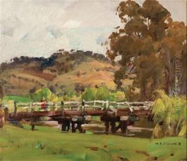 A Dull Day Bridge Oil Painting by Harold Septimus Power