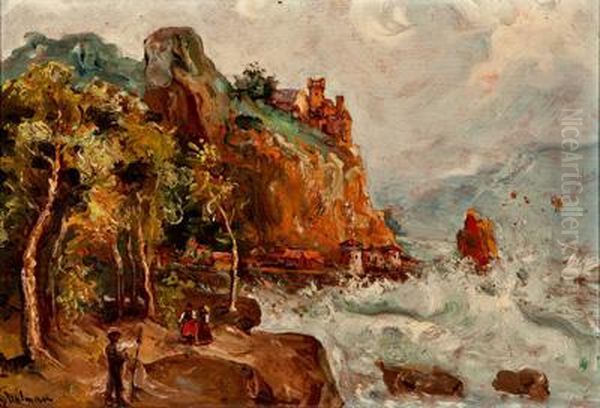 Costas De Irlanda, Castillo Del Drake Oil Painting by Emilio Poy Dalmau