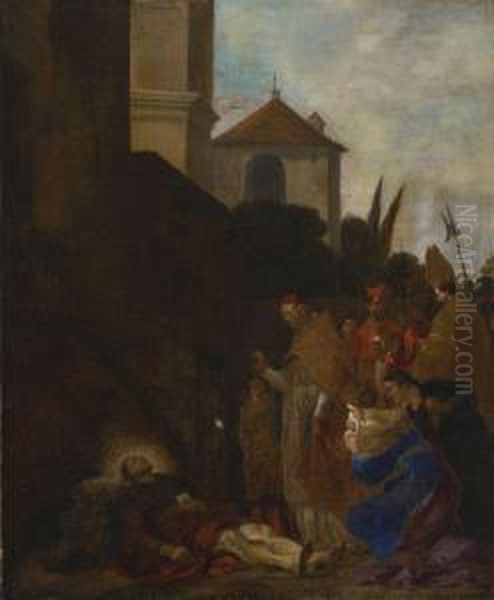 Der Tod Des Hl. Alexiusvon Edessa Oil Painting by Stefano Pozzi