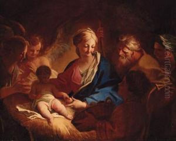 The Adoration Of The Shepherds Oil Painting by Andrea Pozzo