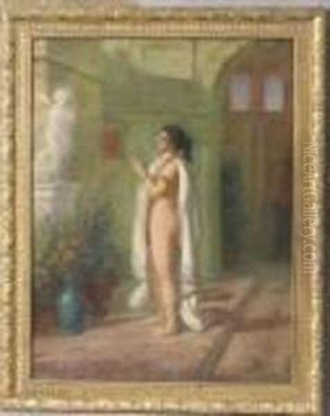 Jeune Odalisque Oil Painting by L. Pradard