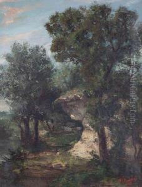 Paysage Oil Painting by Hippolyte Pradelles