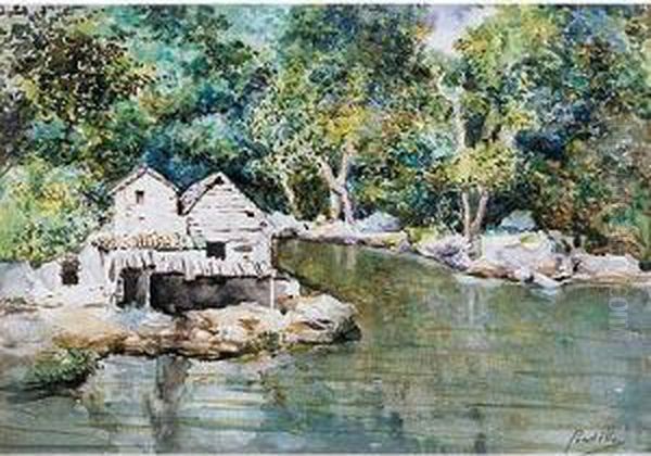 Paisaje Degalicia Oil Painting by Francisco Pradilla y Ortiz