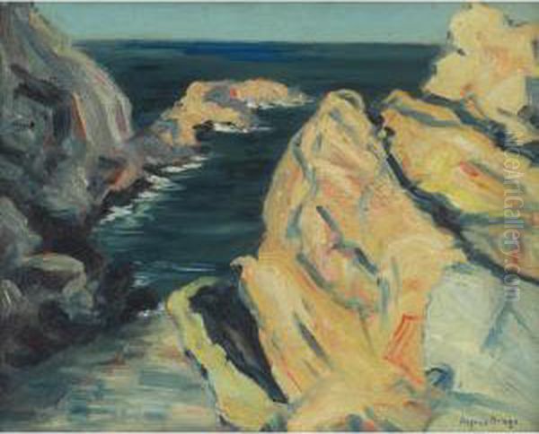 Seashore Cliffs Oil Painting by Alfred Praga