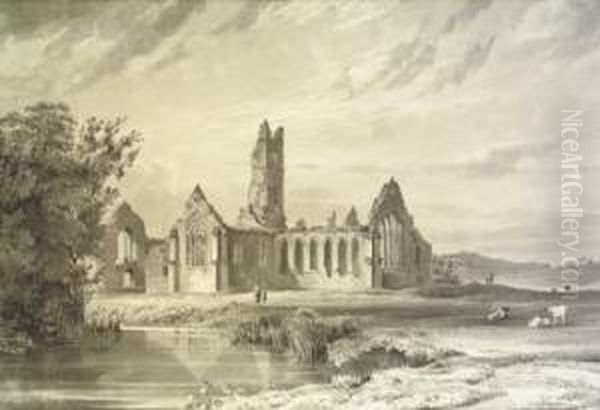 Abbey At Killmallock, Co Limerick Oil Painting by Charles Vallancey Pratt