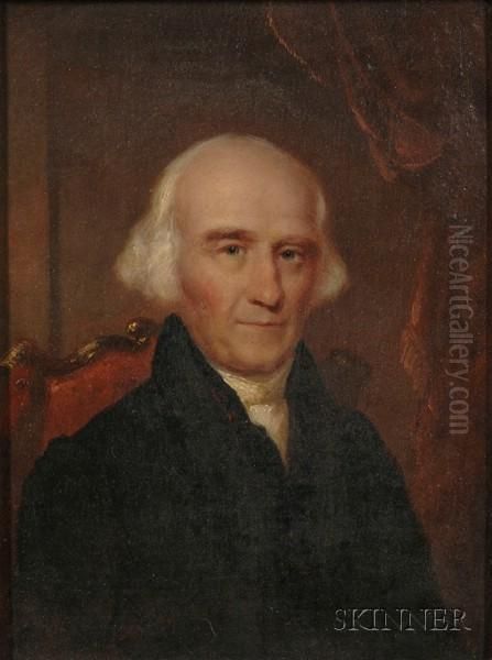 Portrait Of Deacon Thomas Miller Of Charlestown,massachusetts. Oil Painting by Henry Cheever(s) Pratt