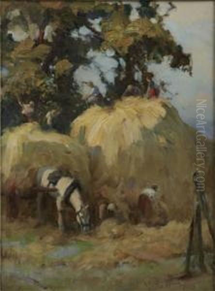 Harvest-time Oil Painting by William Pratt