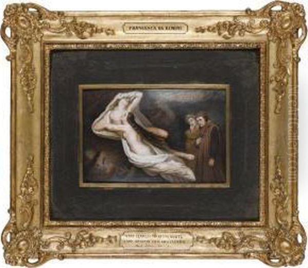 The Ghosts Of Paolo And Francesca Appear To Dante And Virgil Oil Painting by Clementina Ferrero Pregliasco