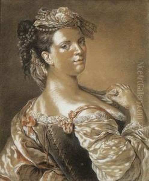 Bildnis Einer Jungen Frau Oil Painting by Johann Justin Preissler