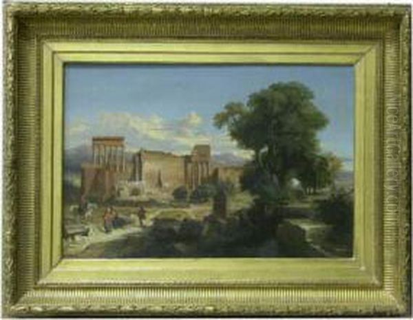 Ruines Du Temple Du Soleil Abalbek Oil Painting by Walter Prell