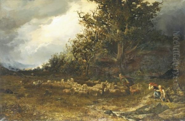 Aufziehendes Gewitter Oil Painting by Louis Karl Aug. Preller