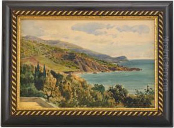 The Coastline In The Crimea Oil Painting by Luigi (Ludwig Osipovich) Premazzi