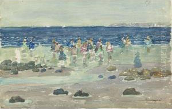 Low Tide Oil Painting by Maurice Brazil Prendergast