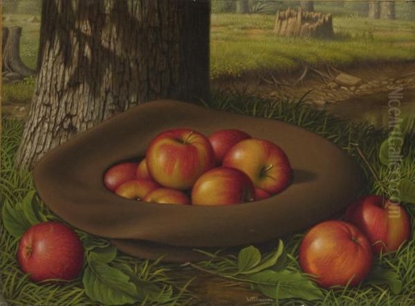 Still Life With Apples In A Hat Oil Painting by Levi Wells Prentice