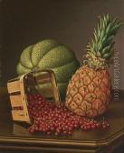 Currants, Melon And Pineapple Oil Painting by Levi Wells Prentice