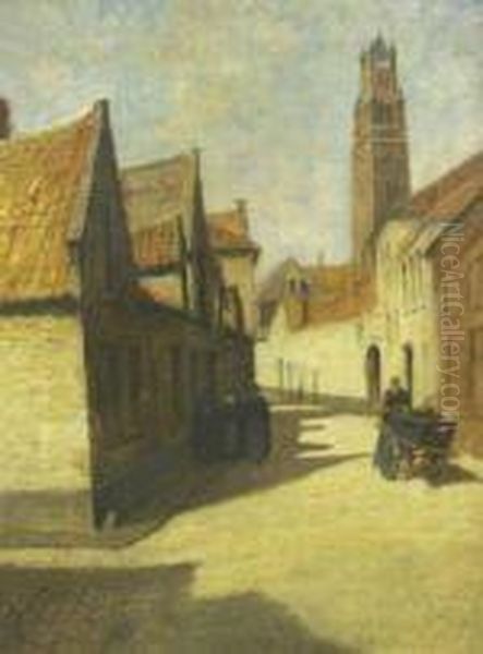 Rueest Du Marais, Bruges Oil Painting by William Charles Prentice