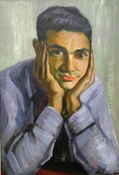 A Young Man Oil Painting by Charles Barrow Prescott