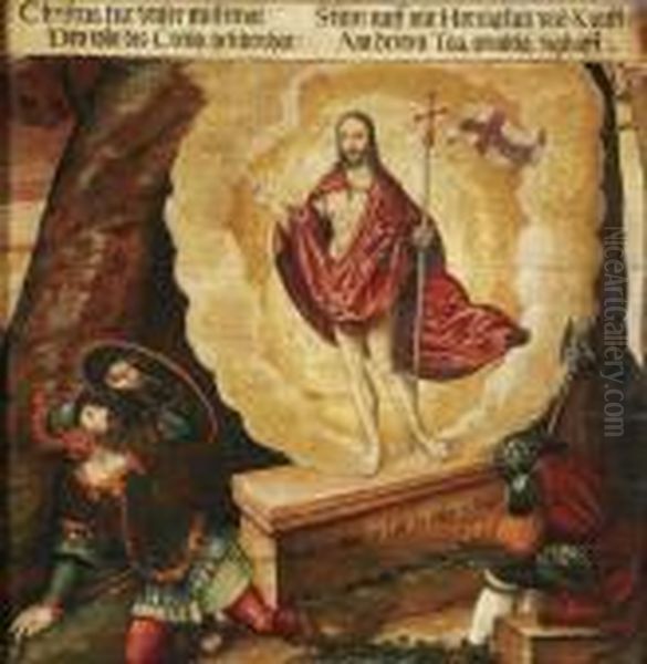 The Risen Christ Oil Painting by Johann Gottlieb Prestel