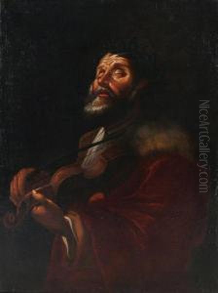 Omero Cantore Oil Painting by Mattia Preti