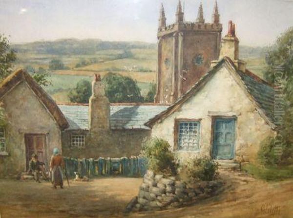 A Village In The Lake District Oil Painting by George Pretty