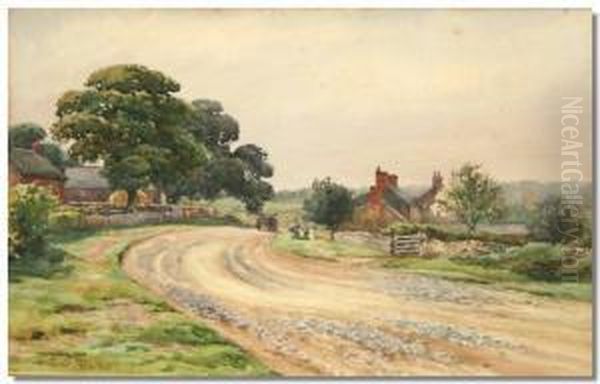 Countrylane With A Farm House Oil Painting by George Pretty