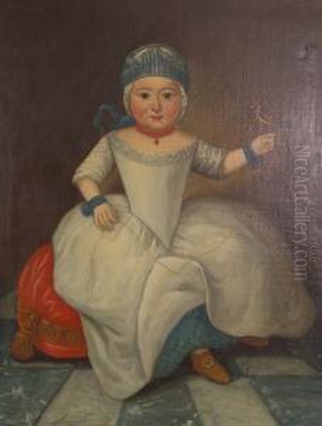 Ritratto Di Bimba Con Uccellino Oil Painting by A. Prevost