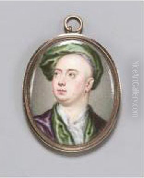 A Miniature Of William Kent Oil Painting by William Prewett