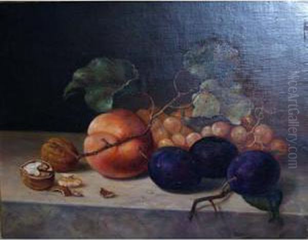 Still Life With Fruit Oil Painting by Emilie Preyer