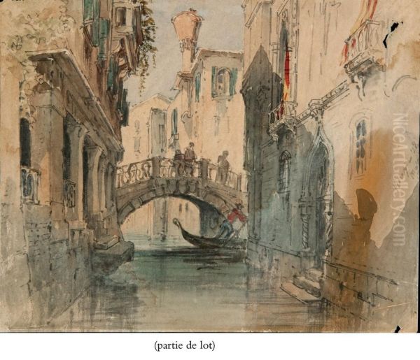 Vue De Venise Oil Painting by Aloysius Amadeus Preziosi