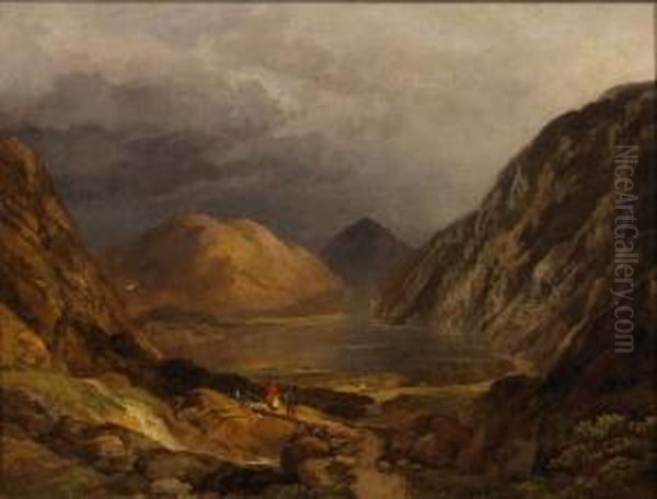 Mountainous Lake View Oil Painting by Edward Price