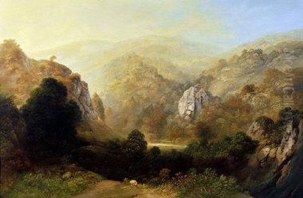 Dovedale Derbyshire Oil Painting by Edward Price