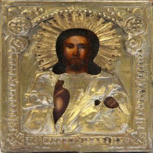 Christ Pantocrator Oil Painting by Jane R. Price