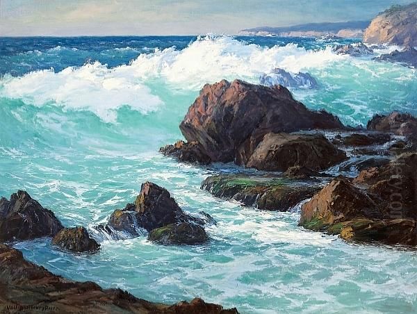 Rock And Waves, Laguna Beach Oil Painting by William Henry Price