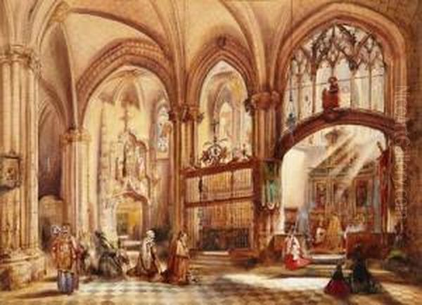 Interior De La Catedral De Granada Oil Painting by William Henry Lake Price