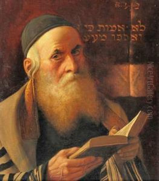 Portrait Of A Rabbi Oil Painting by Alois Heinrich Priechenfried