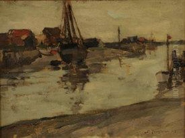 Boats, Walberswick Oil Painting by Bertram Walter Priestman