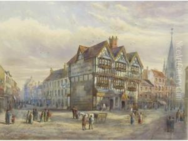 The Old House, Hereford Oil Painting by W. Prince