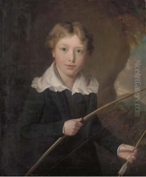 Portrait Of A Young Boy Oil Painting by William J. Pringle