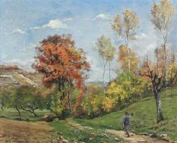 Paysage D'automne Oil Painting by Pierre Ernest Prins