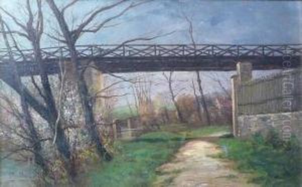 La Passerelle Oil Painting by Pierre Ernest Prins