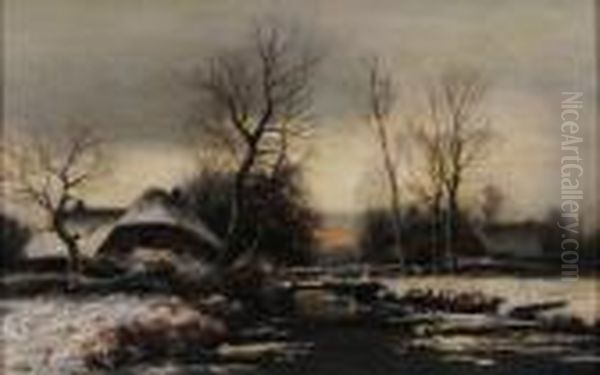 Paesaggio Invernale Oil Painting by Pierre Ernest Prins