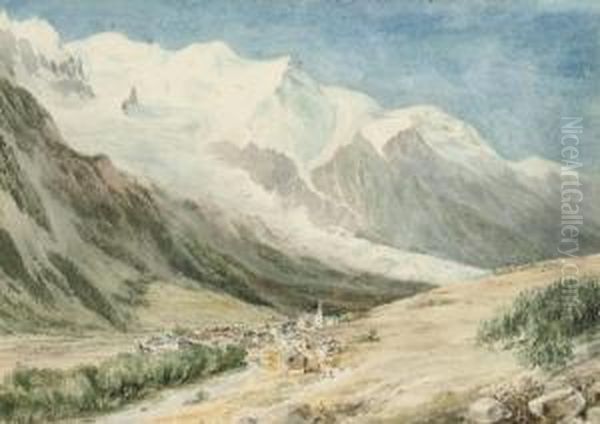 Chamonix From The Road To La Flegere Oil Painting by Edward Prinsep