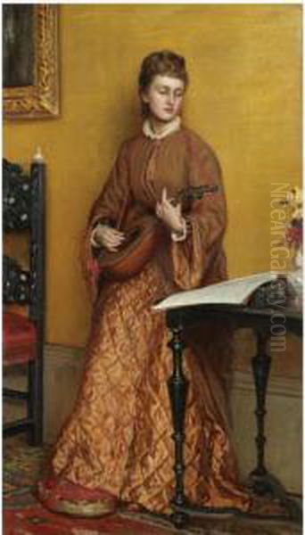 The Mandolin Player Oil Painting by Valentine Cameron Prinsep