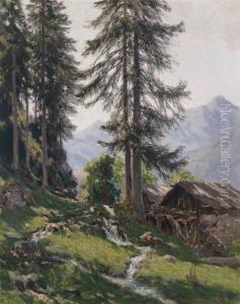 From The Otztal Oil Painting by Karl Ludwig Prinz