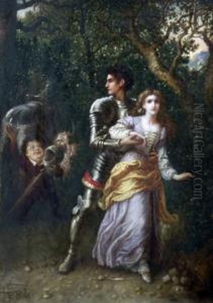 Knight And His Lover Oil Painting by Francesco Paolo Priolo