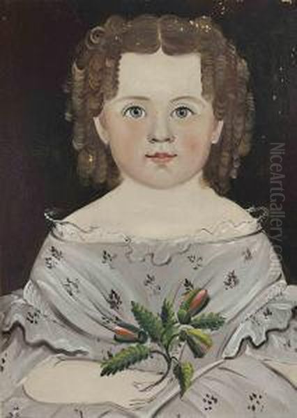 Portrait Of A Young Girl In A Gray Dress Oil Painting by William Matthew Prior