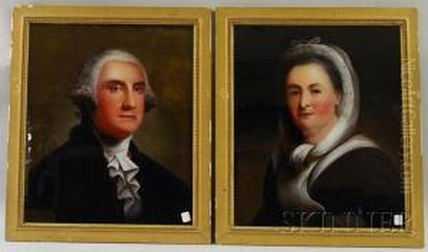 Pair Of Portraits Of George And Martha Washington Oil Painting by William Matthew Prior