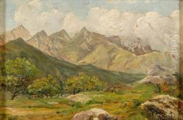 Campo Rossetti Condove Oil Painting by Rinaldo Priora